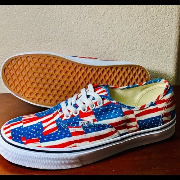 Vans Other - VANS Skate Shoes Red White Free Flag Low Top